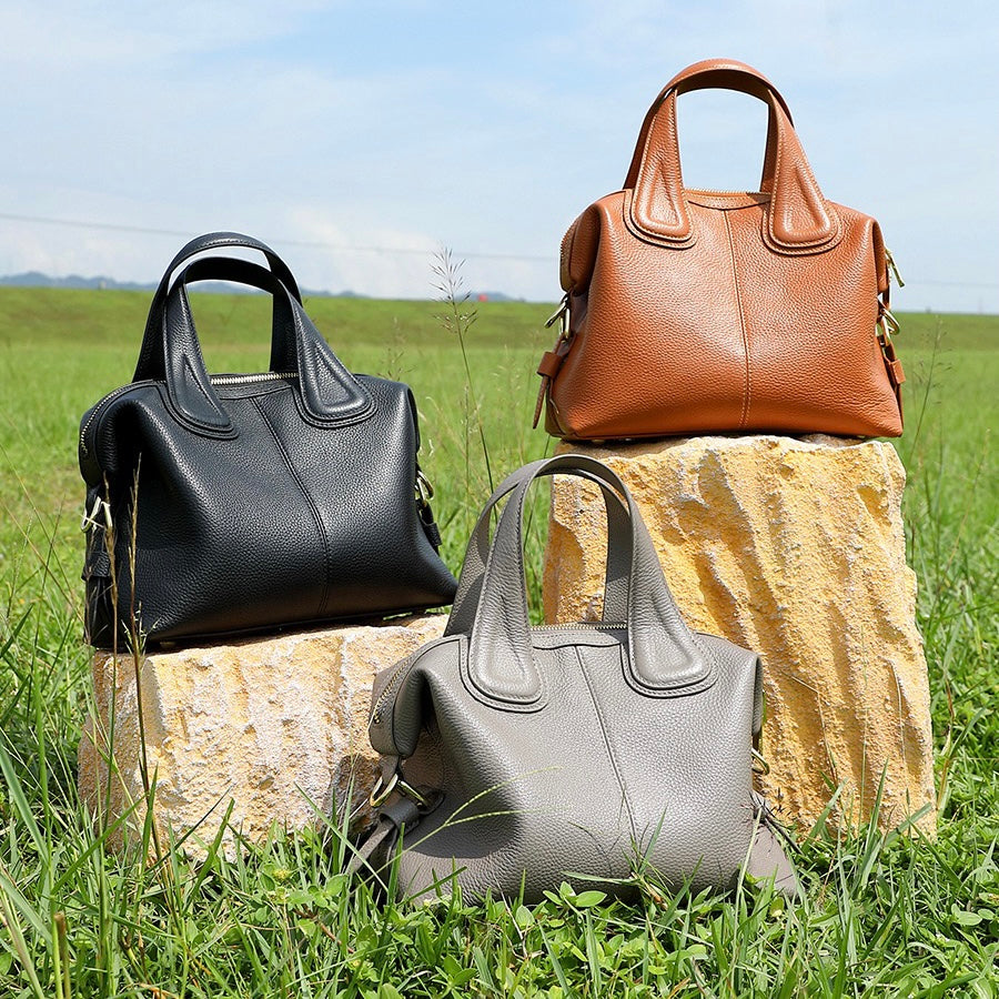 Women's Genuine Leather Boston Versatile Soft Shoulder Crossbody Bag