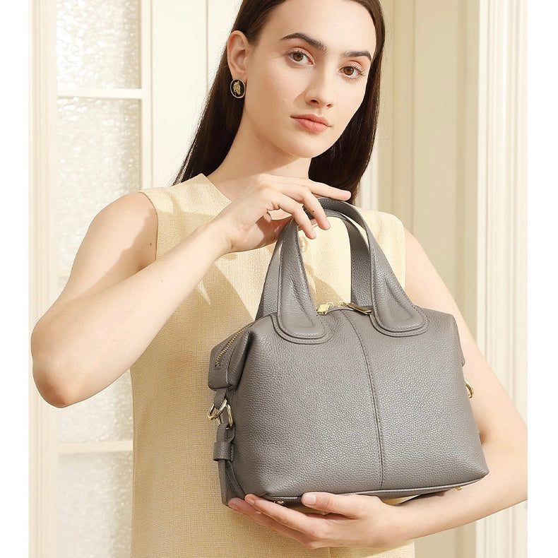 Women's Genuine Leather Boston Versatile Soft Shoulder Crossbody Bag