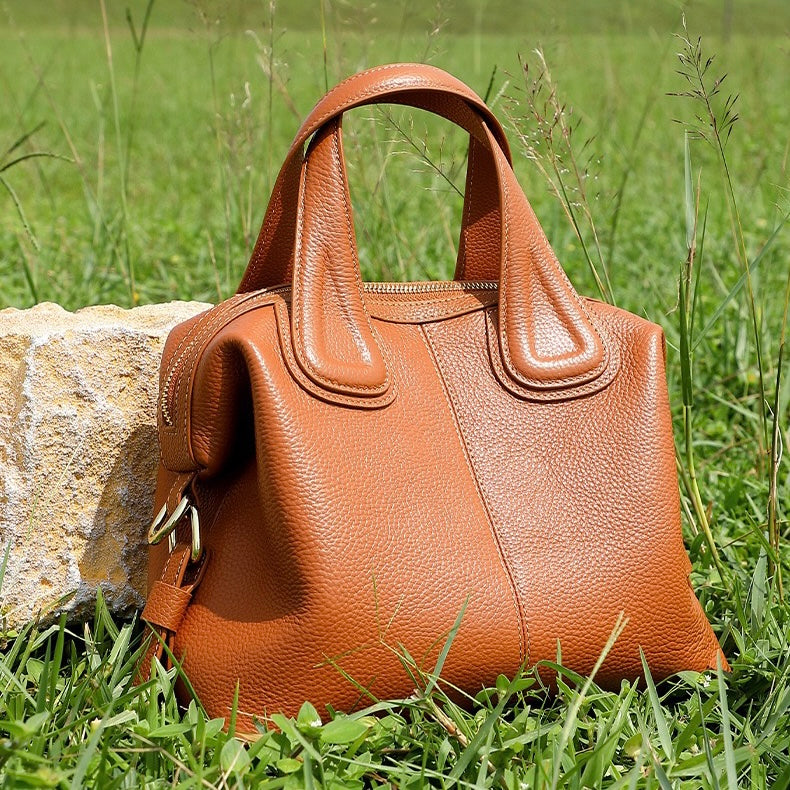 Women's Genuine Leather Boston Versatile Soft Shoulder Crossbody Bag