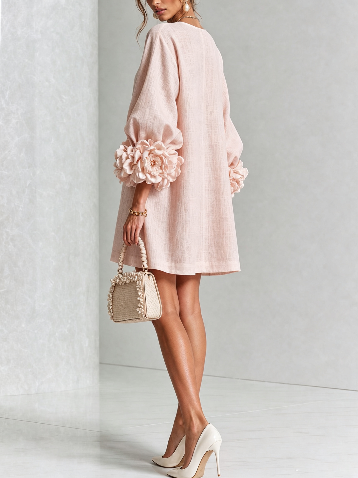 Tatiana | White Floral Button Mini Dress