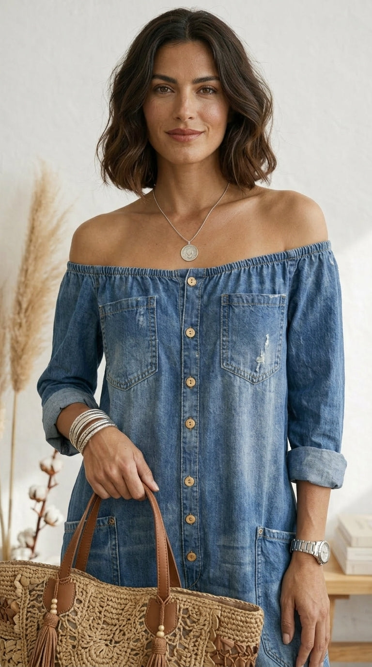 mikasa | Vega Vintage-Wash Cotton Denim Jumpsuit