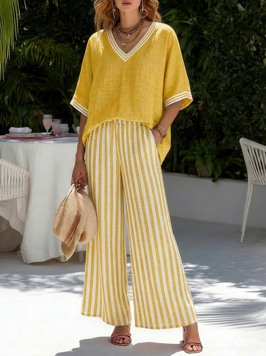 Amelia | Loose-Fit Summer Set with Flowy Pants