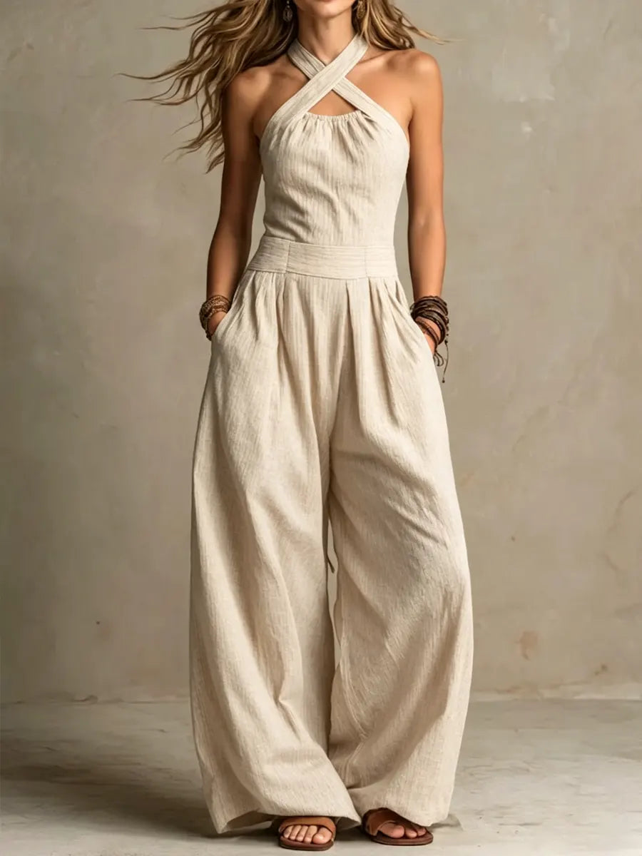Isabella | Flowy Halter Neck Jumpsuit